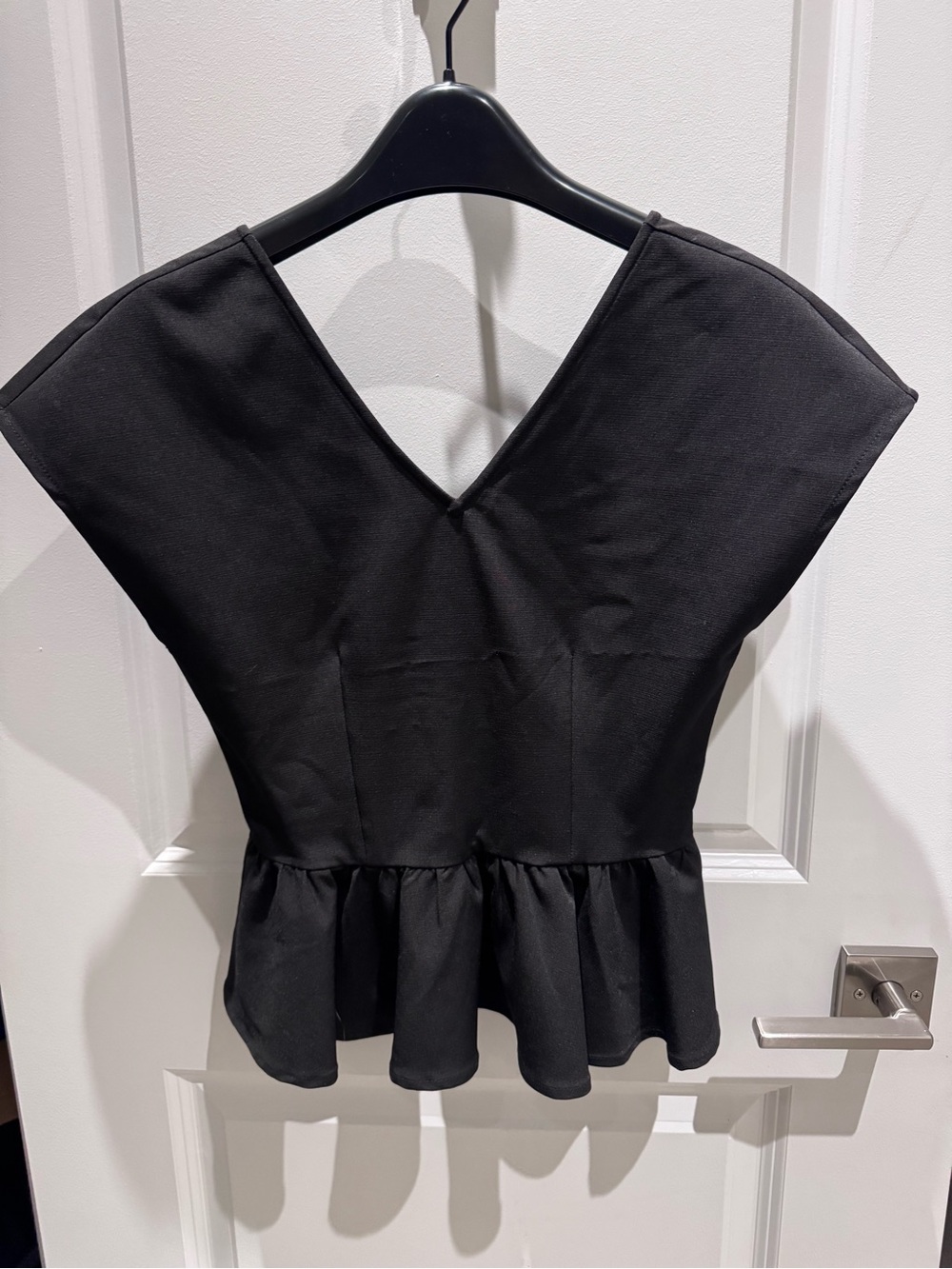 Love Bonito Black V-Neck Peplum Top